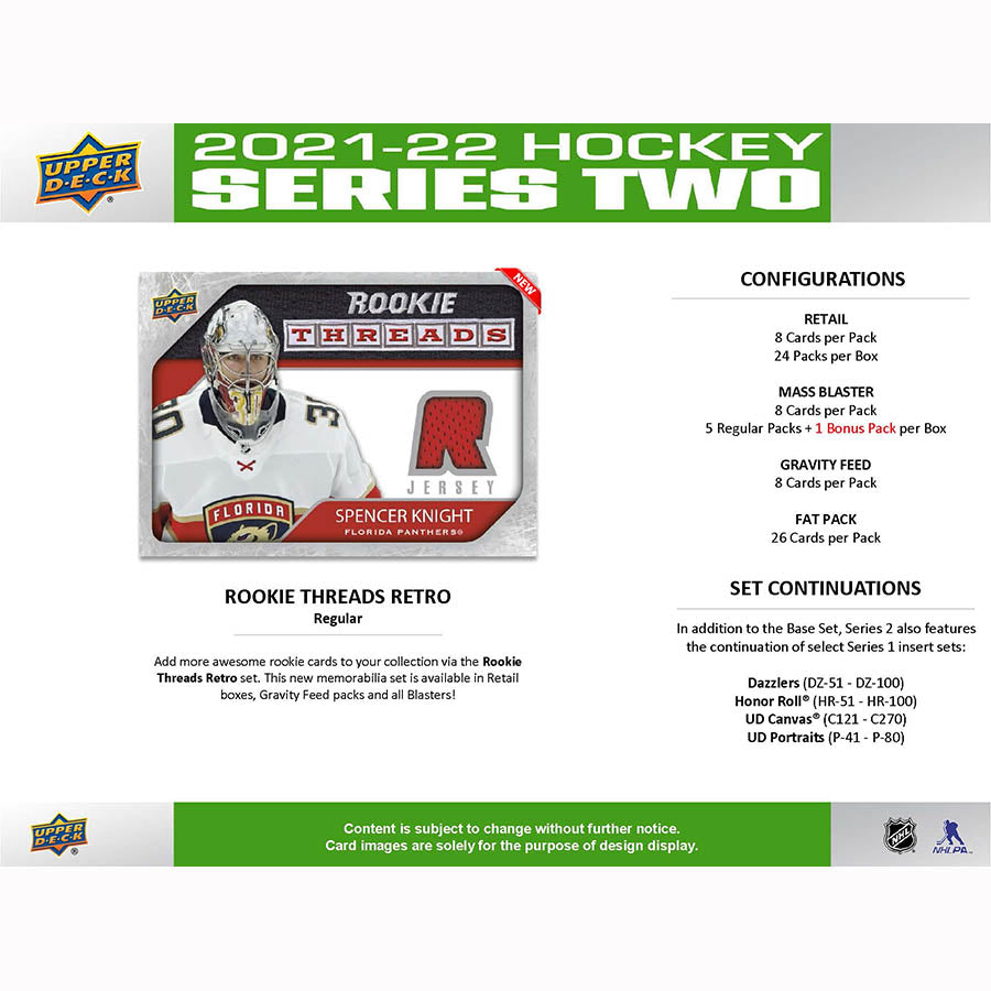NHL 2021-22 Upper Deck Series 2 Hockey Blaster Box
