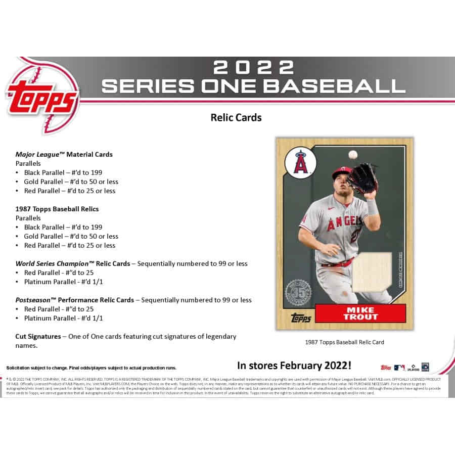 BASEBALL 2022 Topps Series 1 Baseball - Retail box