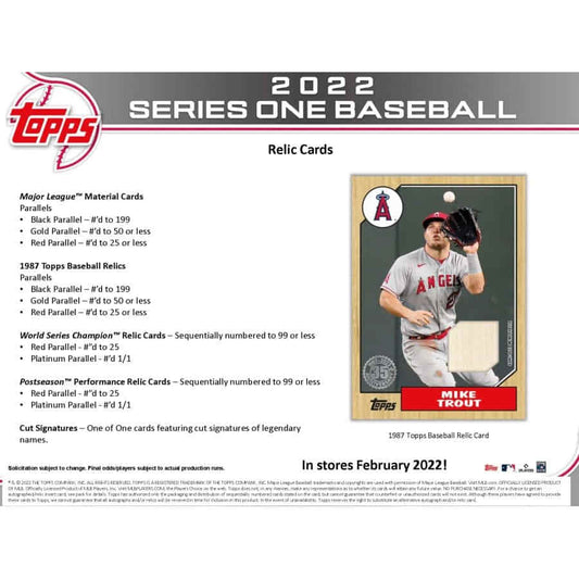 BASEBALL 2022 Topps Series 1 Baseball - Retail box
