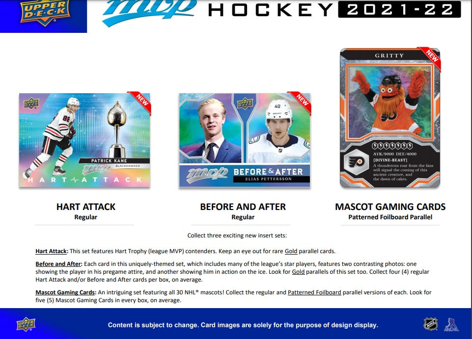 NHL 2021-22 MVP Hobby Box