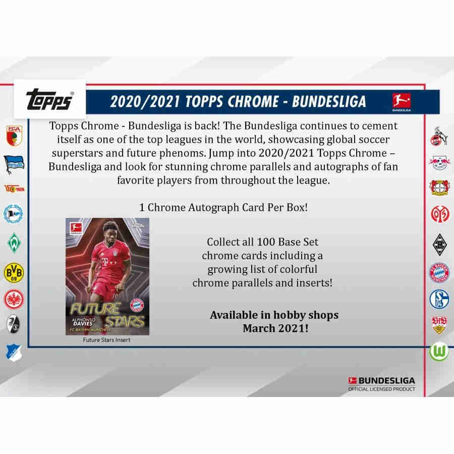 SOCCER 2020-21 Topps Bundesliga Chrome Hobby Box (1 Auto)