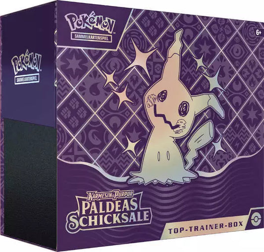 POKEMON 10x Paldeas Schicksale Top Trainer Box im Case DE