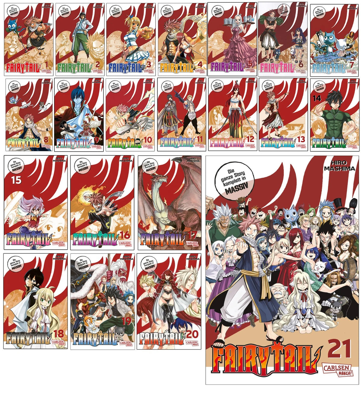 MANGA Fairy Tail Massiv Band 1-21 komplette Serie
