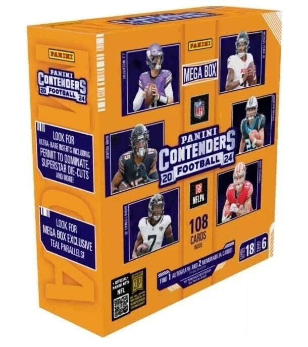 NFL 2024 Panini Contenders Football mega box (1 Auto + 2 Memo)