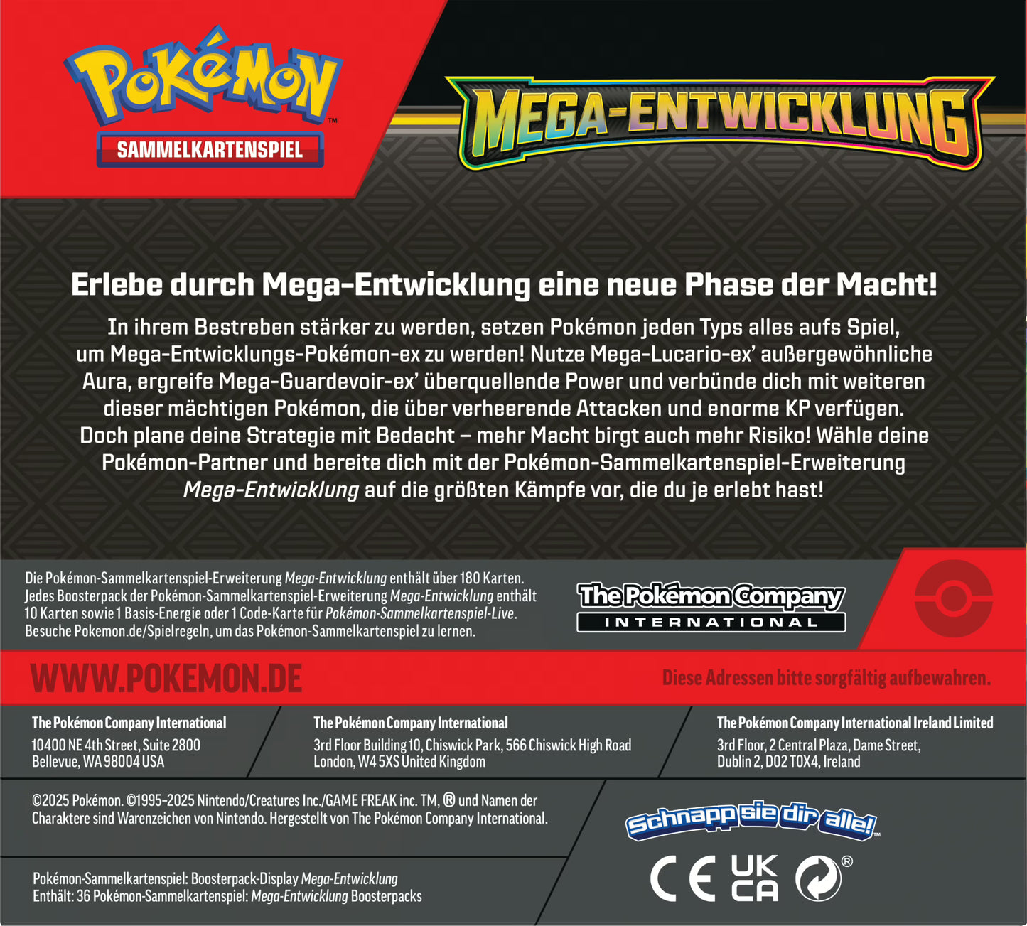 POKEMON Mega-Entwicklung 36er Booster Box DE (erscheint am 26.9.2025)