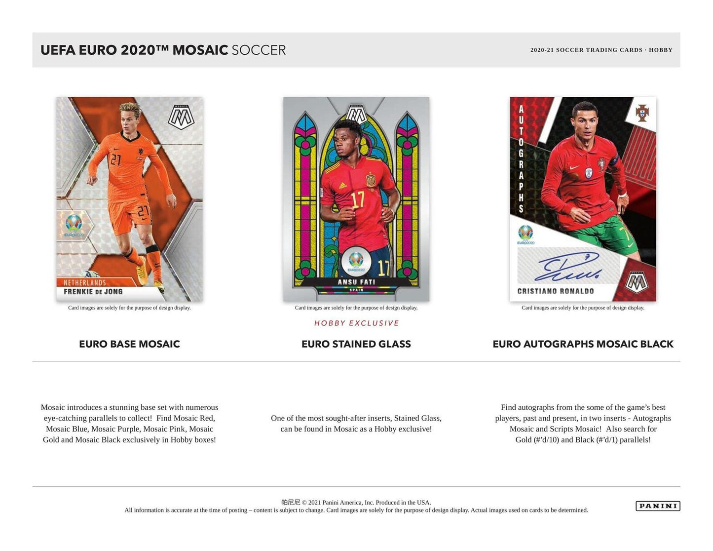 SOCCER 20-21 Panini Mosaic UEFA EURO Cards Hobby Box