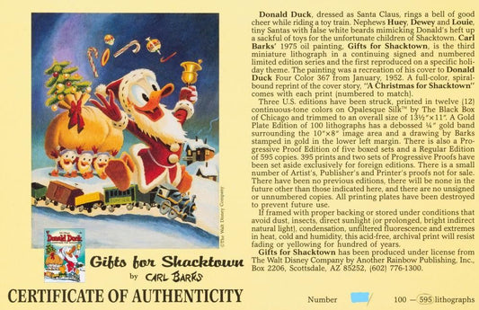 BARKS LITHOGRAPHIE Gifts for Shacktown Mini Lithograph (1991) (Signed Limited Edition,595 Ex)