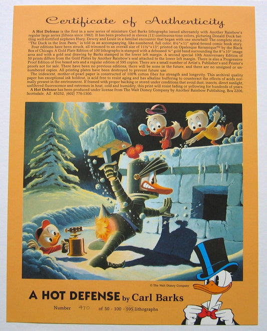 BARKS LITHOGRAPHIE A Hot Defense (Signed Limited Edition, 595 Ex)