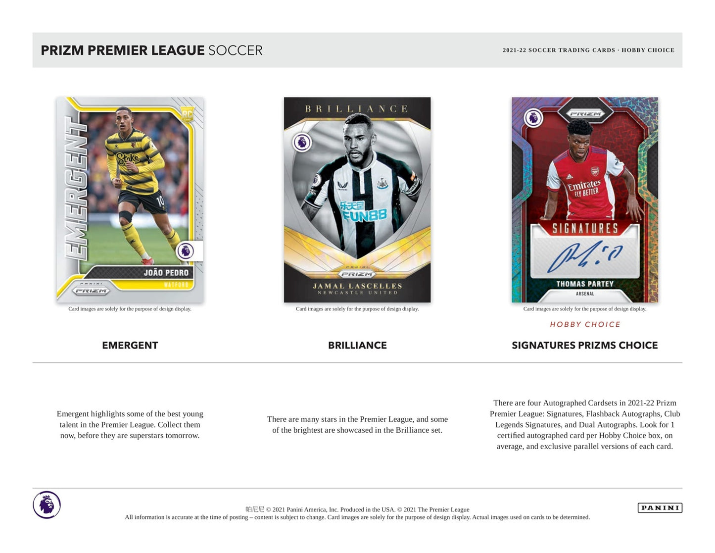 SOCCER 2021-22 Panini Prizm Premier League Hobby Choice Box