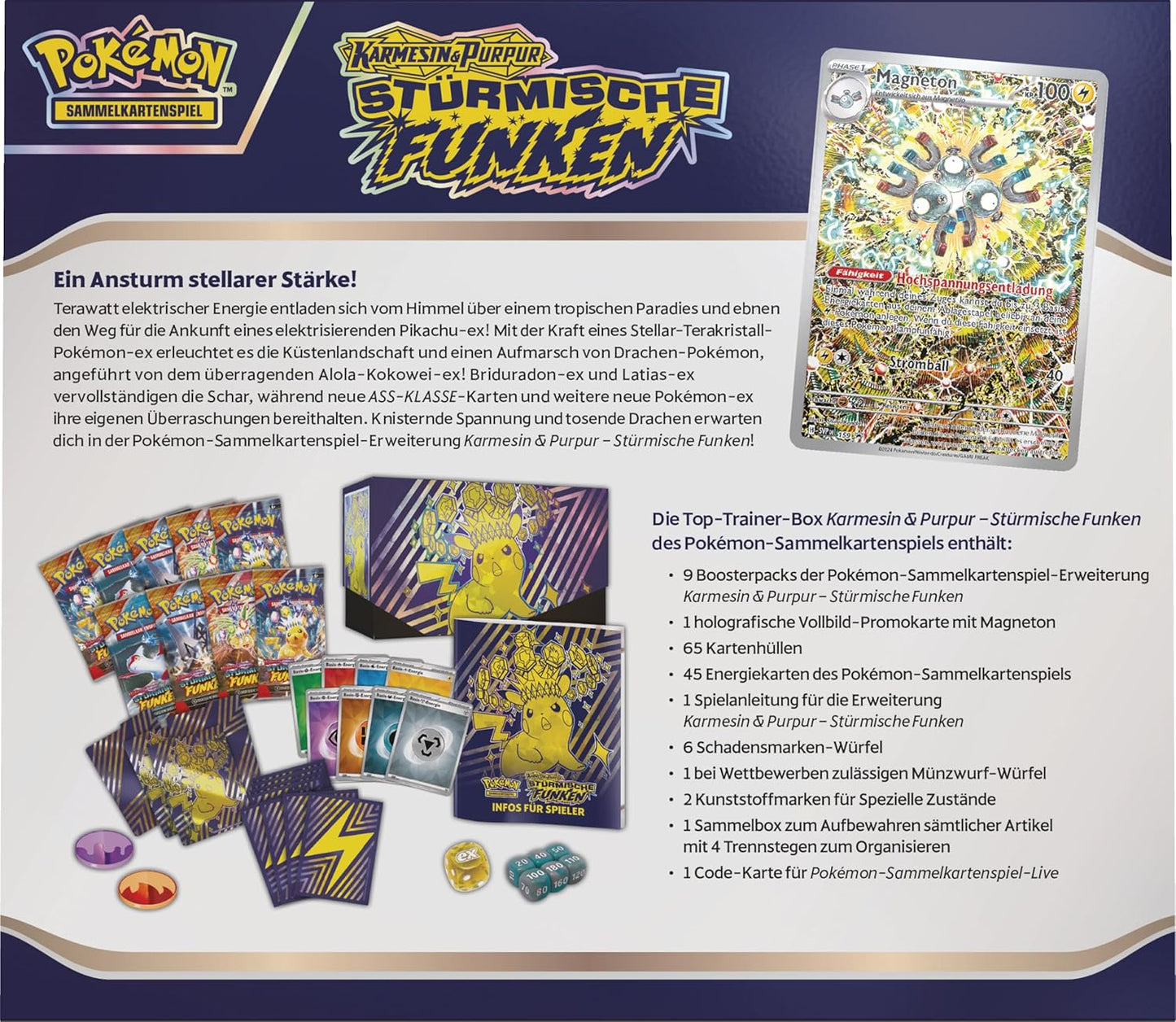 POKEMON Top-Trainer-Box Karmesin & Purpur – Stürmische Funken (Deutsch)