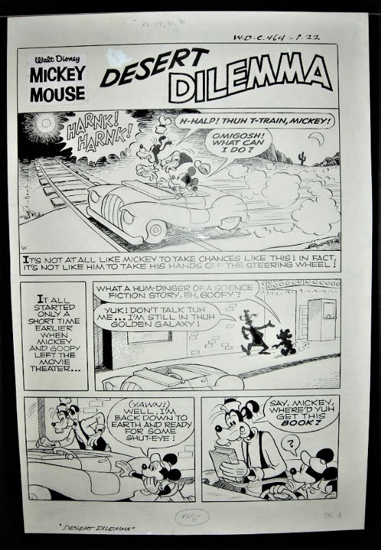 ORIGINAL ART Mickey Mouse Desert Dilemma Splash Page