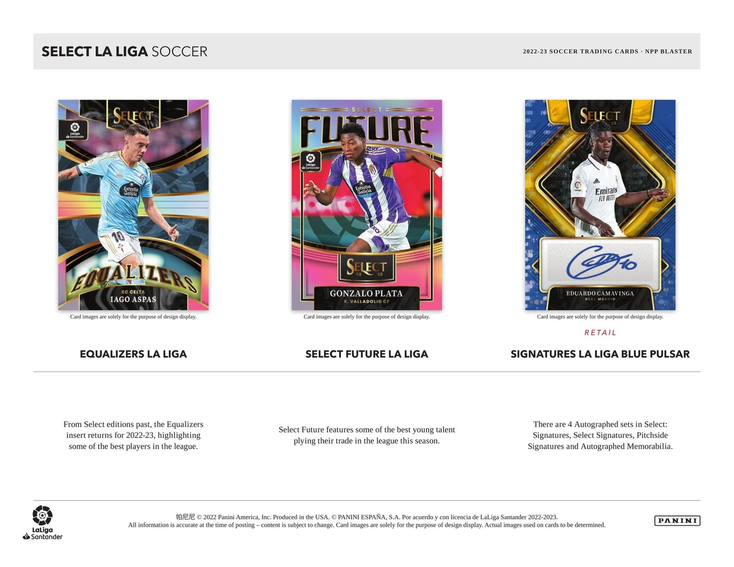SOCCER 2022/23 Panini Select La Liga Blaster Box