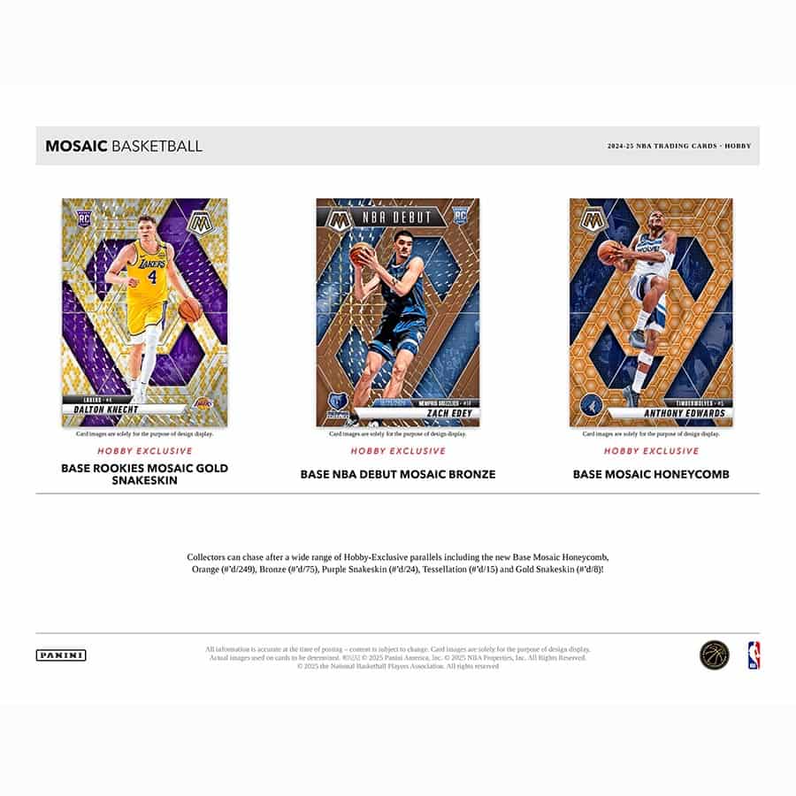 NBA 2024-25 Panini Mosaic Basketball Hobby box (2 Auto)