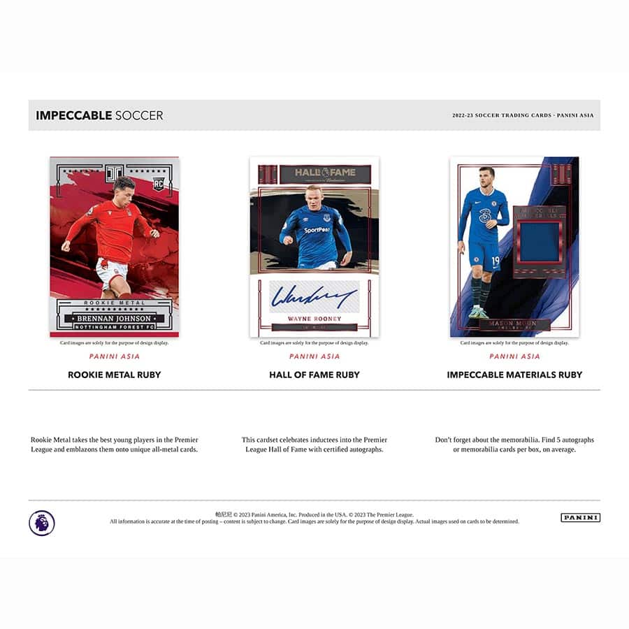 SOCCER 2022-23 Panini Impeccable Soccer TMALL Box (4+1 Auto)
