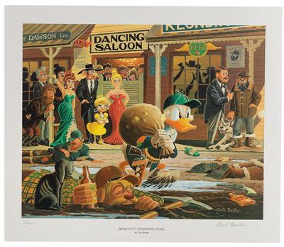 BARKS LITHOGRAPHIE Nobody's Spending Fool 16"x 20" Large lithograph (1997)