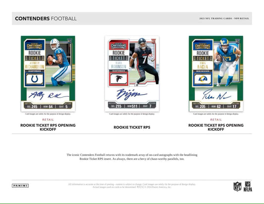 NFL 2023 Panini Contenders NFL Football Cards - Hobby Box 1 Auto