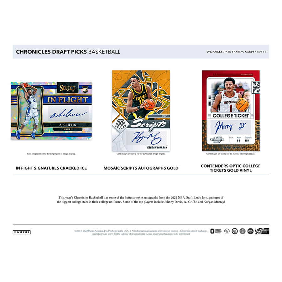NBA 2022 Panini Chronicles Draft Picks Collegiate Basketball Hobby box