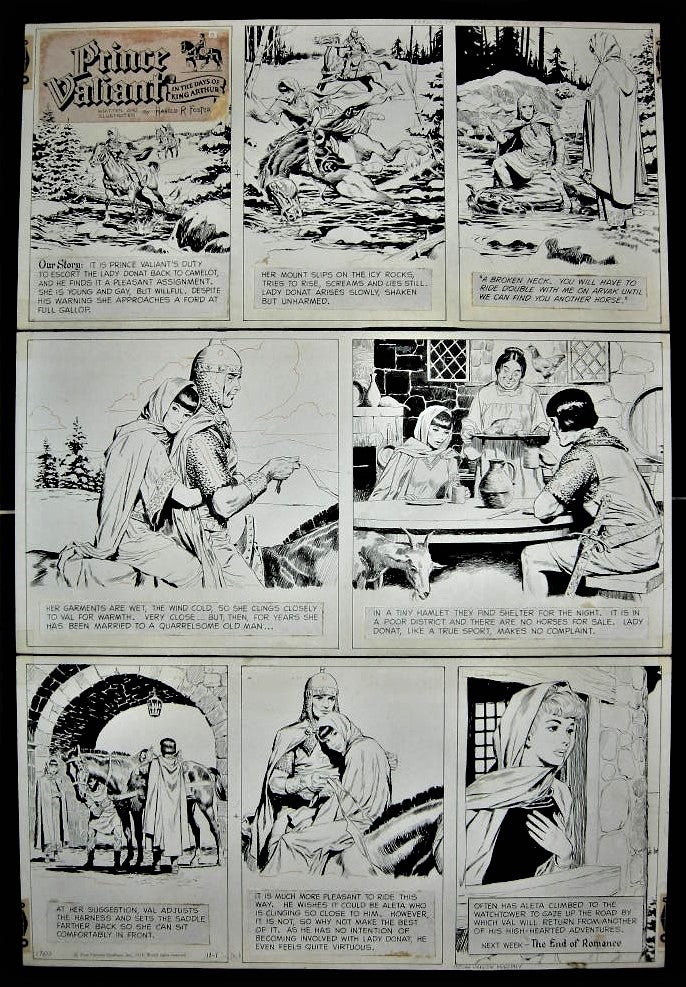 ORIGINAL ART (Hal Fosters) Prince Valiant Sunday Comic Strip #1760