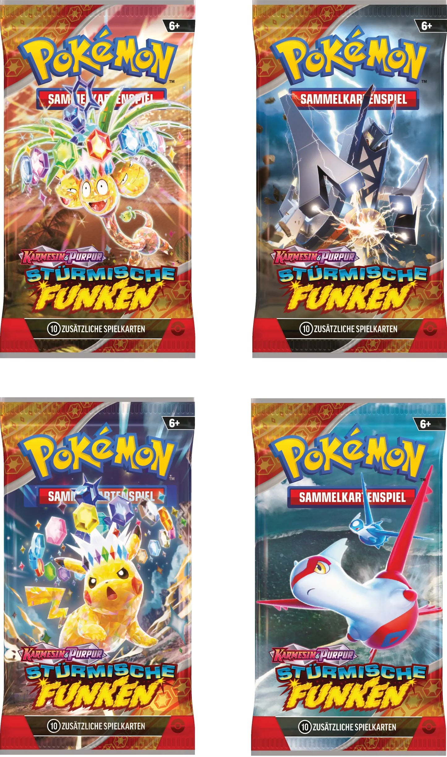 POKEMON 6x Stürmische Funken Booster Box DE im Case