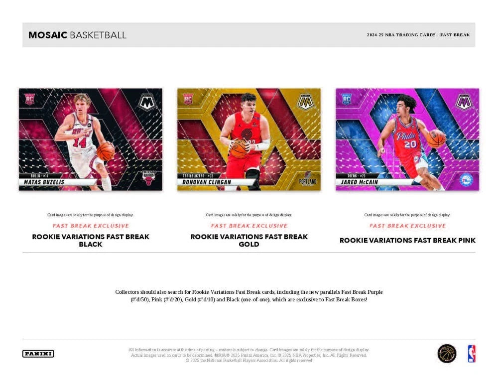 NBA 2024-25 Panini Mosaic Fast Break Basketball Hobby Box (1 Auto)
