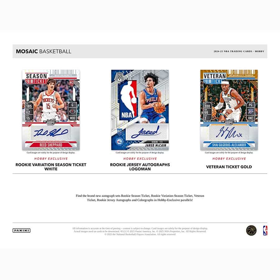 NBA 2024-25 Panini Mosaic Basketball Hobby box (2 Auto)