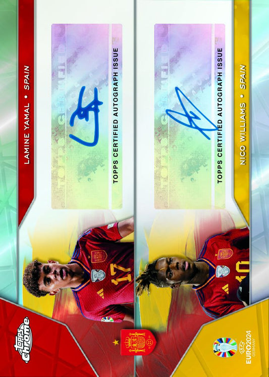 SOCCER Topps Chrome UEFA EURO 2024 Hobby Box 1 Auto Possible Yamal RC