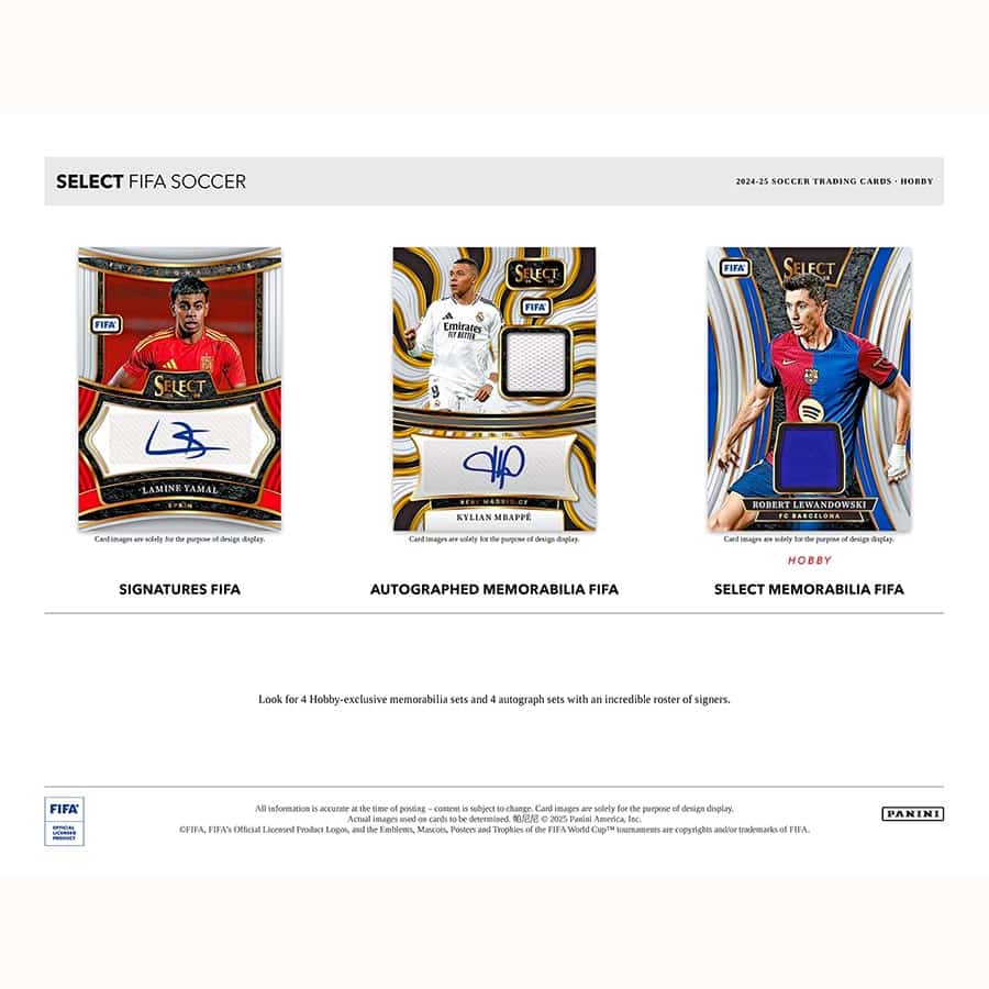 SOCCER 2024-25 Panini Select FIFA Hobby Box (3 Auto/Memo)