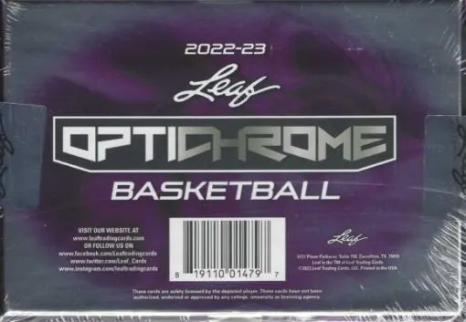 NBA 2022-23 Leaf Optichrome Basketball Hobby box 6 Auto
