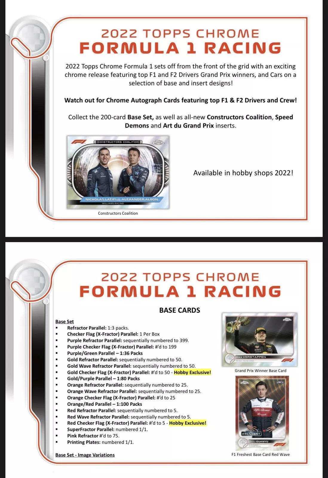 F1 2022 Topps Chrome Formula 1 racing box (18/4) HOBBY
