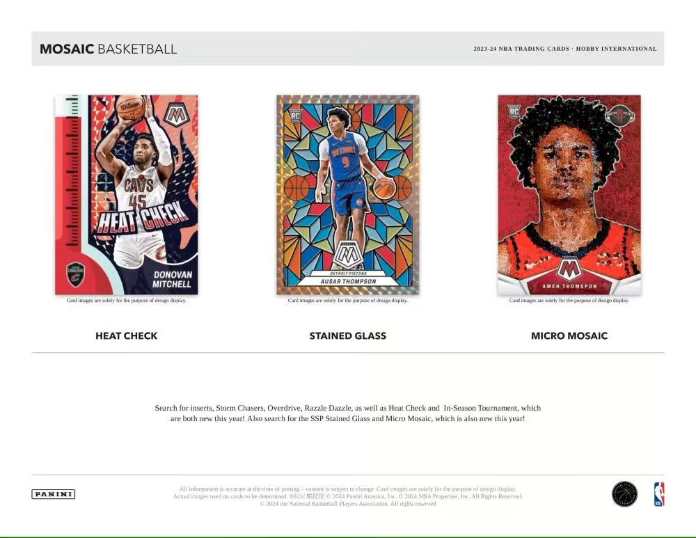 NBA 2023/24 Panini Mosaic Basketball International Hobby Box