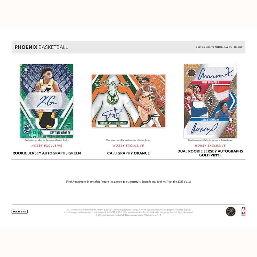 NBA 2023-24 Panini Phoenix Basketball Box (2) Autographed Cards, (1) Memorabilia