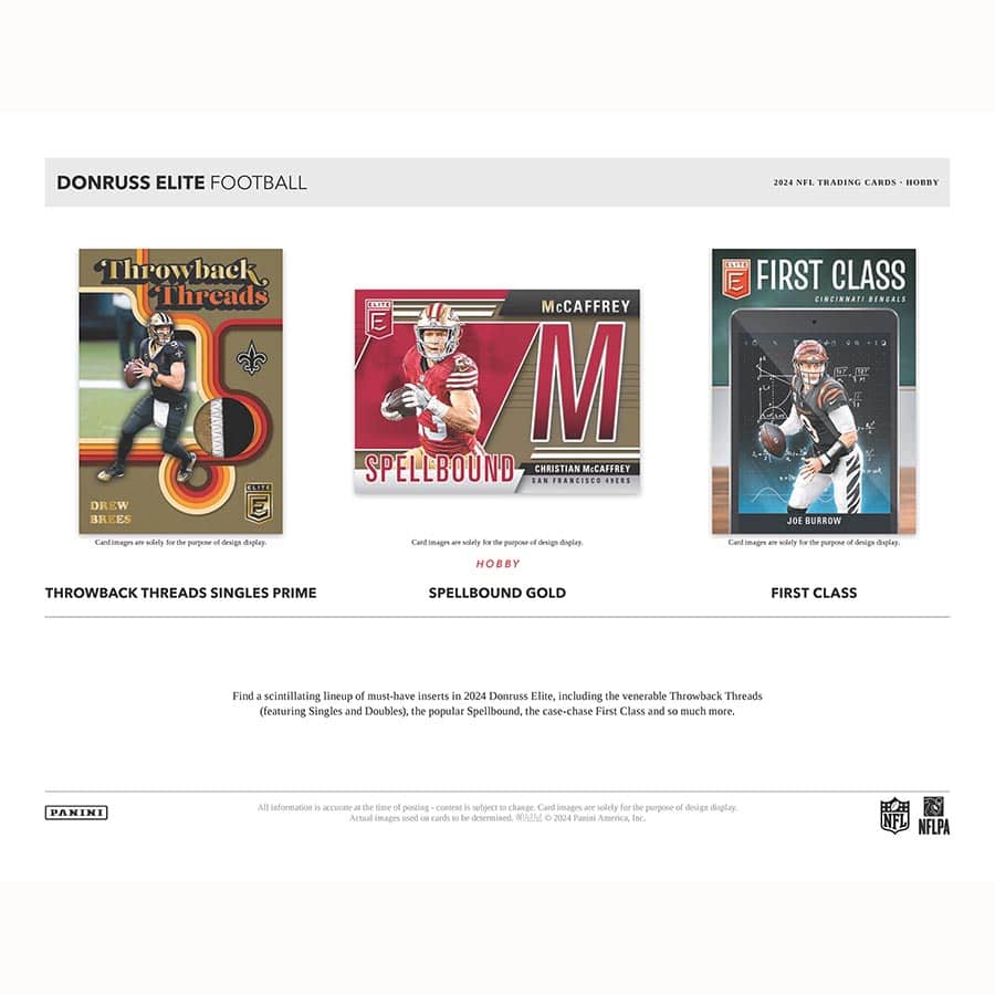 NFL 2024 Donruss Elite Football Hobby Box (3 Autograph/Memo)