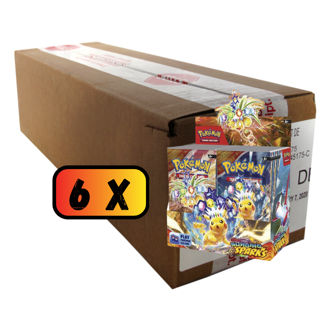 POKEMON 6x Stürmische Funken Booster Box DE im Case
