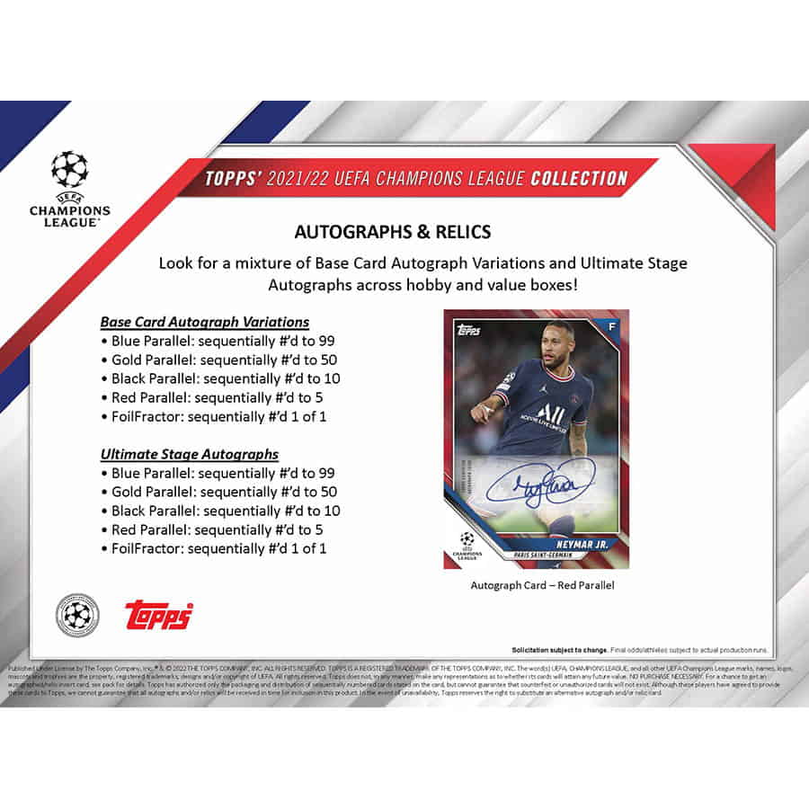 SOCCER 2021-22 Topps Uefa Champions League Flagship Hobby Box
