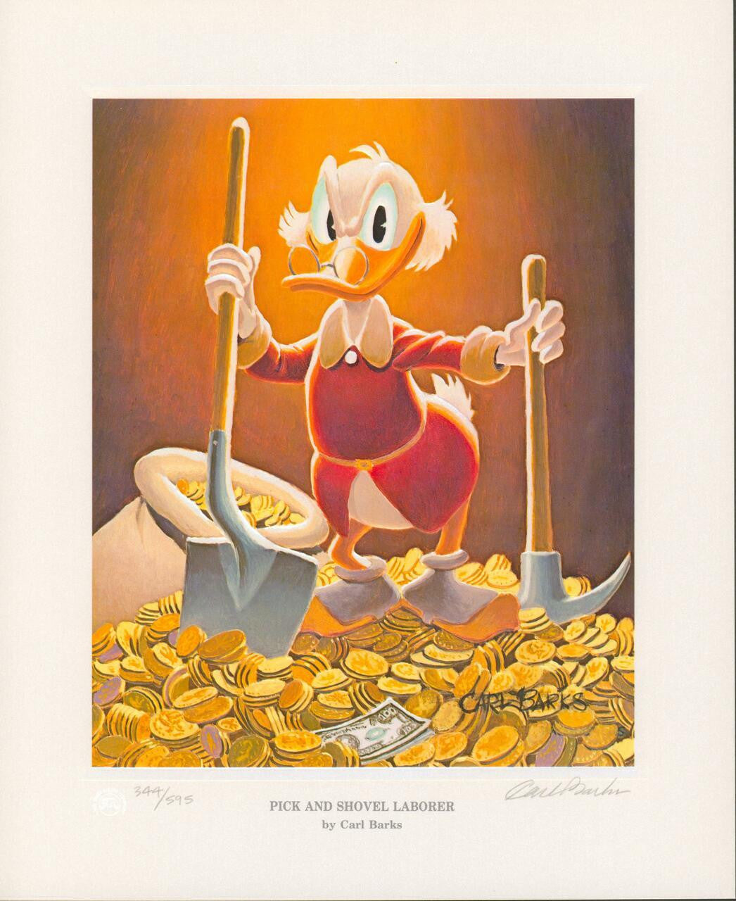 BARKS LITHOGRAPHIE Pick and Shovel Laborer Signed Limited Edition, 595 Ex