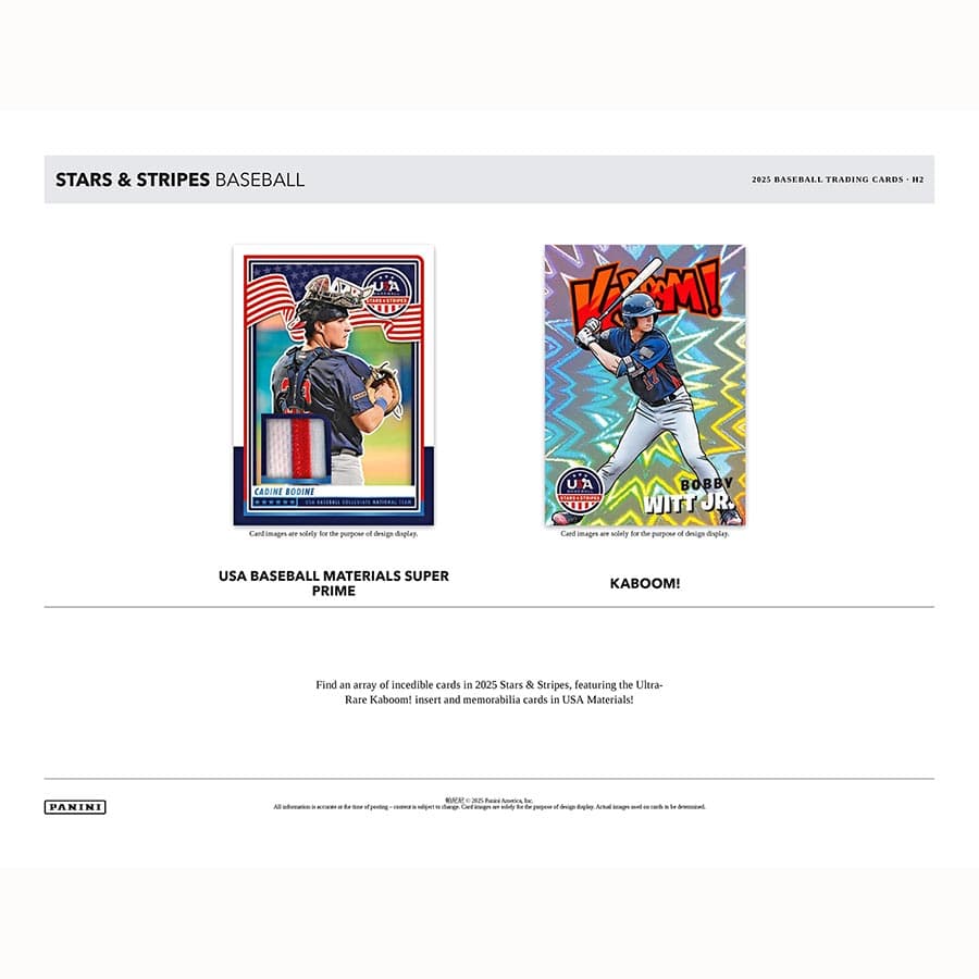 MLB 2025 Panini USA Stars & Stripes Baseball Hobby Hybrid H2 Box (3 Autographed or Memo)