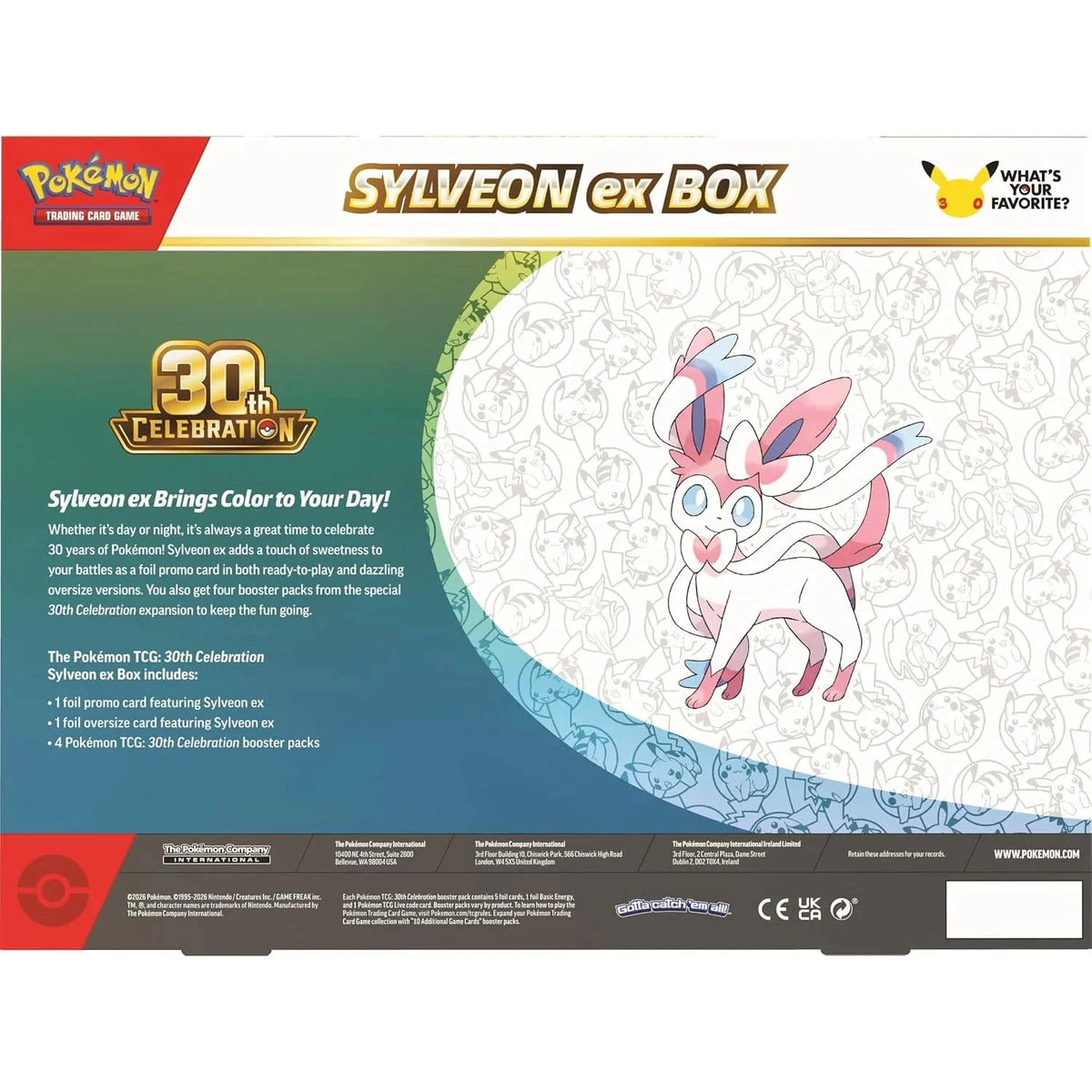 Pokémon TCG 30th Celebration ex Box – Sylveon ex EN