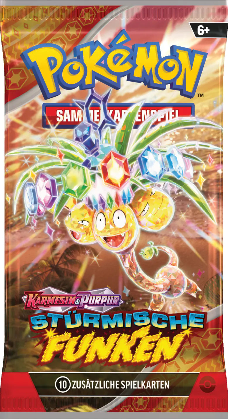 POKEMON 6x Stürmische Funken Booster Box DE im Case