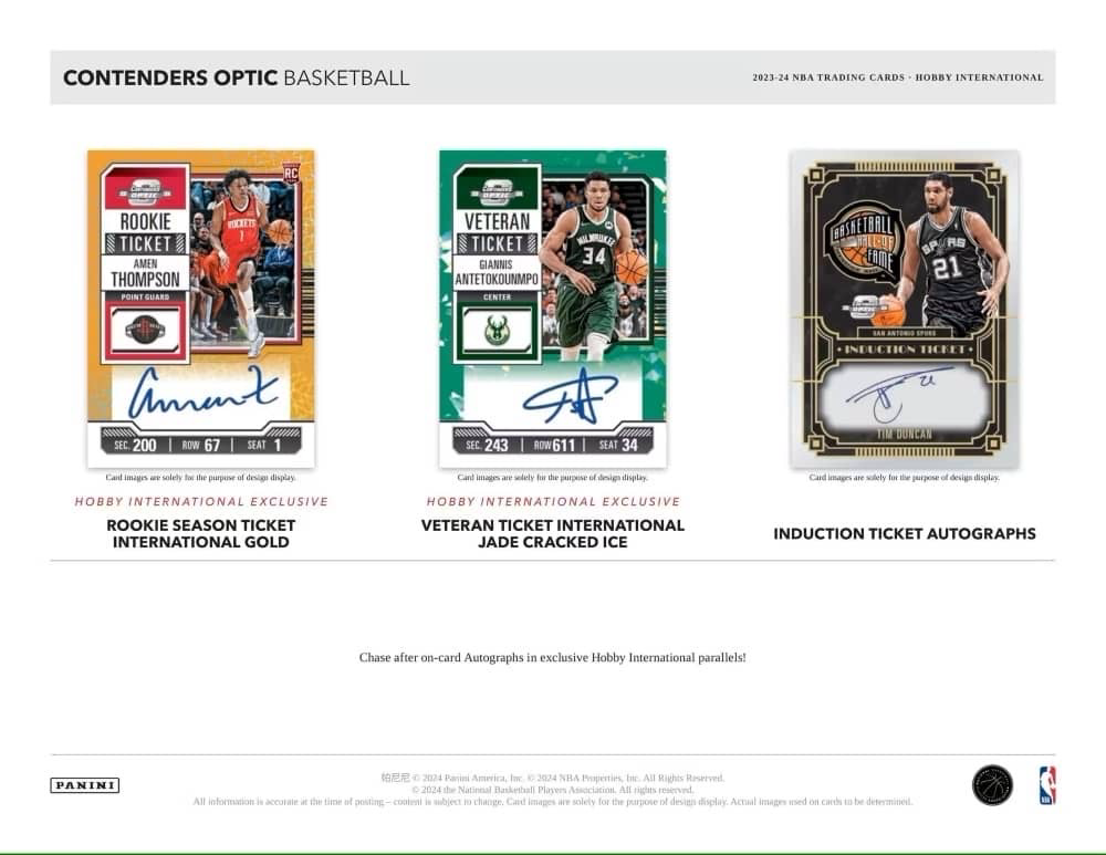 NBA Panini Contenders Optic 2023/24 Hobby International Box