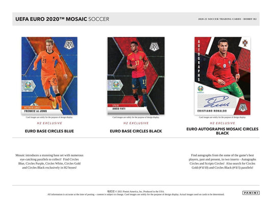 SOCCER 20-21 Panini Mosaic UEFA EURO H2 Soccer Cards Hybrid Box