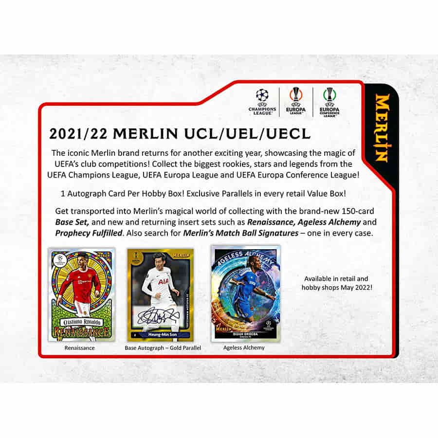 SOCCER 2021-22 Topps Chrome Merlin UEFA Champions League box 1 Auto