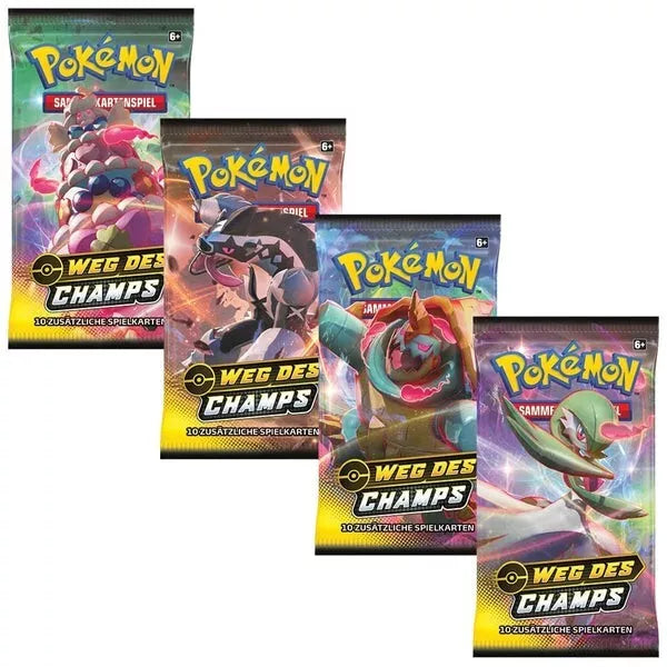 POKEMON Booster - Weg des Champs - Ovp - English komplettes 4er Artwork Set
