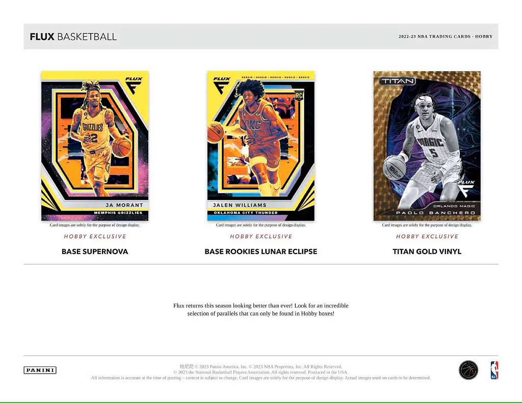 NBA 2022/23 panini flux basketball mega box