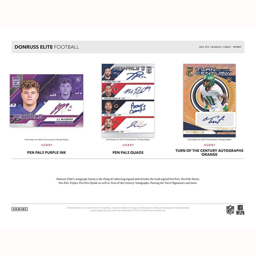 NFL 2024 Donruss Elite Football Hobby Box (3 Autograph/Memo)