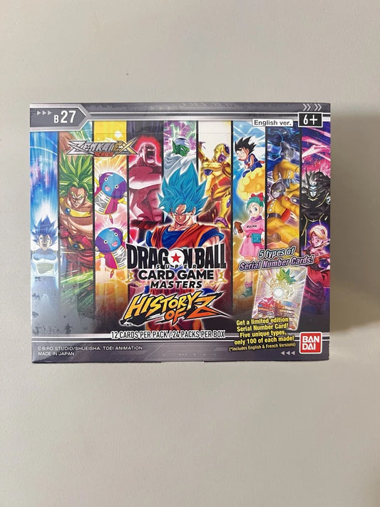 DRAGONBALL Super Card Game Masters Booster Box B27 History of Z (24 Packs) EN