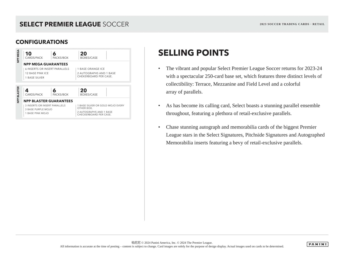 SOCCER 2023-24 Panini Select English Premier League blaster box