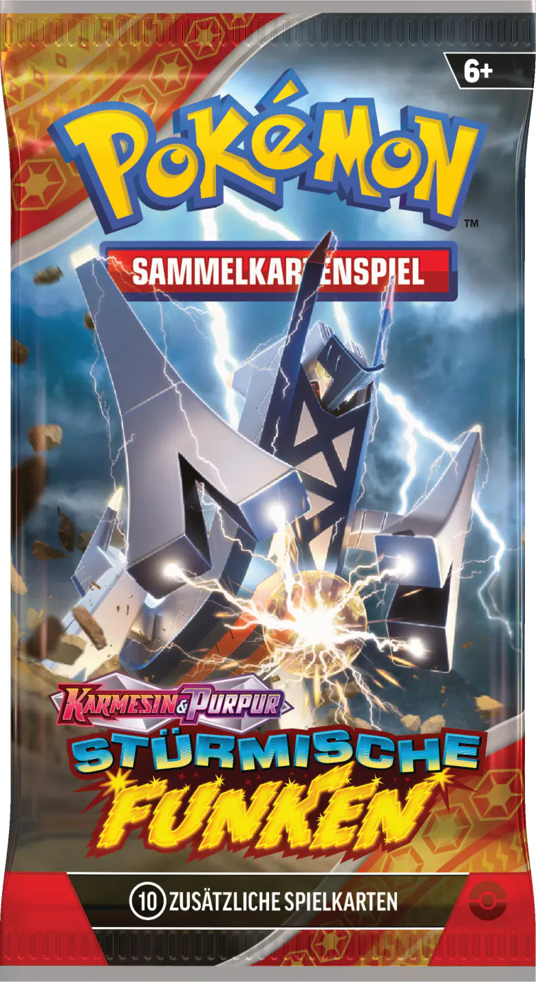POKEMON 6x Stürmische Funken Booster Box DE im Case