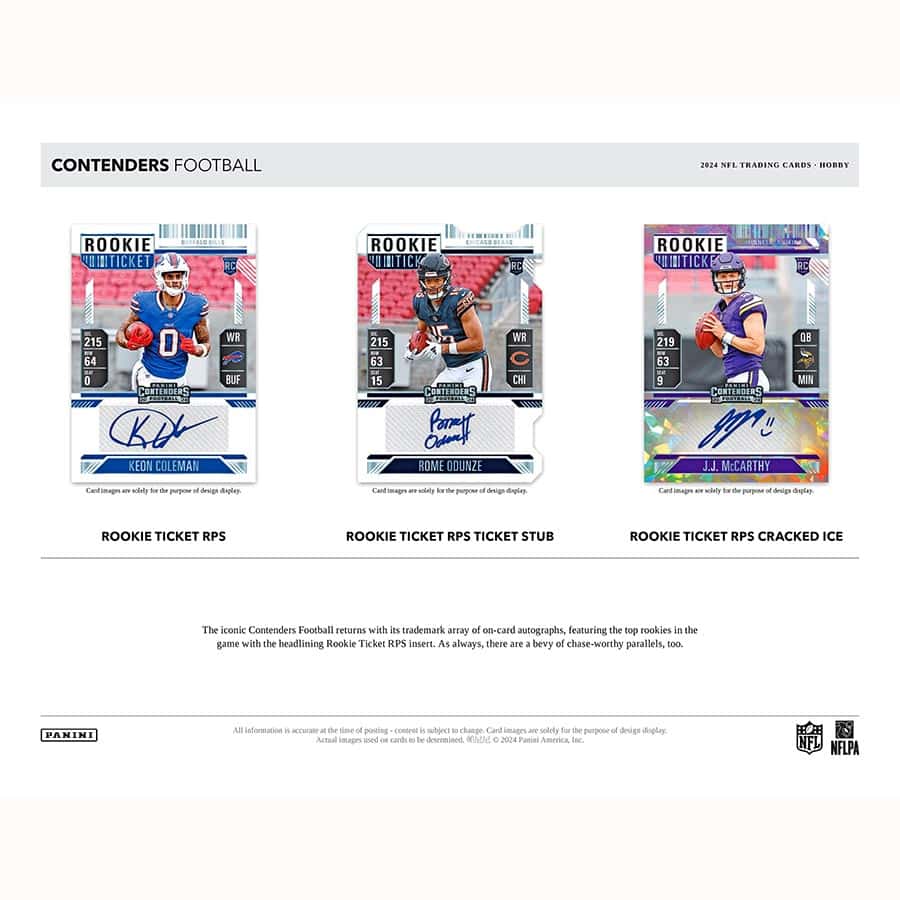 NFL 2024 Panini Contenders Football mega box (1 Auto + 2 Memo)