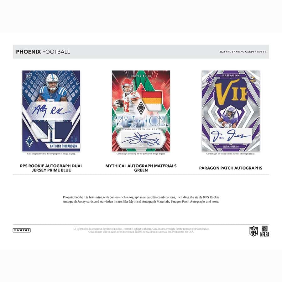 NFL 2023 Panini Phoenix Football Cards Box (2 Autograph)