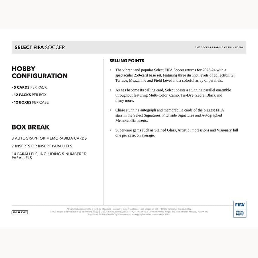 SOCCER 2023-24 Panini Select FIFA Hobby box